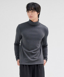 ユニセックス エッセンシャル タートルネック 裏起毛長袖Tシャツ-FFZU5102D09
