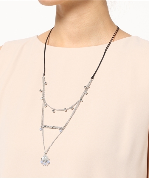 チャイハネ（チャイハネ）の「【チャイハネ】カットビーズロングネックレス（ネックレス・レディース・ゴールド/シルバー・FREE）」の2枚目の写真