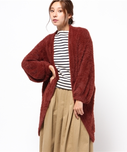 SLY（スライ）の「SHAGGY MG C/D（カーディガン/ボレロ・レディース・グレー/オフホワイト/ブラック/ブラウン・FREE）」の4枚目の写真