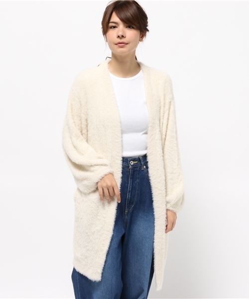 SLY（スライ）の「SHAGGY MG C/D（カーディガン/ボレロ・レディース・グレー/オフホワイト/ブラック/ブラウン・FREE）」の2枚目の写真