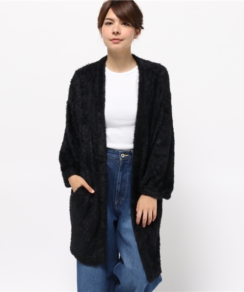 SLY（スライ）の「SHAGGY MG C/D（カーディガン/ボレロ・レディース・グレー/オフホワイト/ブラック/ブラウン・FREE）」の3枚目の写真