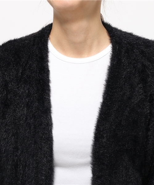 SLY（スライ）の「SHAGGY MG C/D（カーディガン/ボレロ・レディース・グレー/オフホワイト/ブラック/ブラウン・FREE）」の5枚目の写真