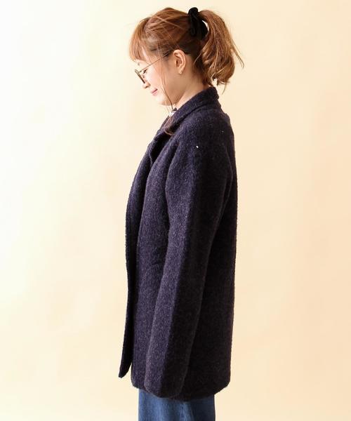 coen（コーエン）の「ループセッケツニットアウター（ピーコート・レディース・ダークグレー/ネイビー・FREE）」の11枚目の写真