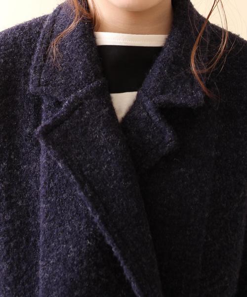 coen（コーエン）の「ループセッケツニットアウター（ピーコート・レディース・ダークグレー/ネイビー・FREE）」の9枚目の写真