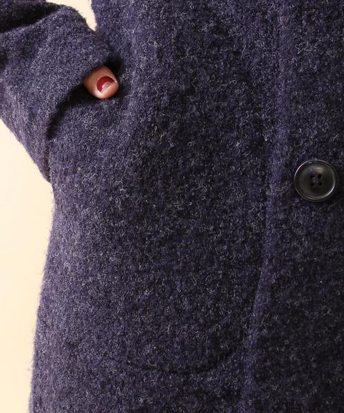 coen（コーエン）の「ループセッケツニットアウター（ピーコート・レディース・ダークグレー/ネイビー・FREE）」の17枚目の写真