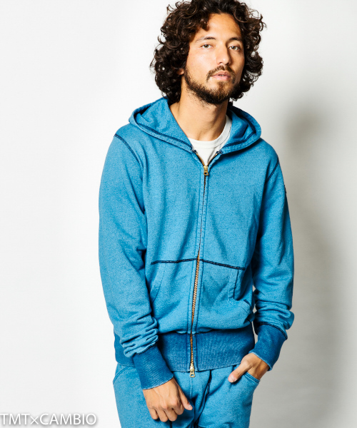 TMT（ティーエムティー）の「INDIGO FRENCH TERRY ZIP PARKA（パーカー 