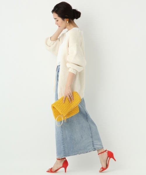 A part by（アパートバイ）の「1.5GCoNyWザックリカーディガン　746617 （カーディガン/ボレロ・レディース・オフホワイト/ブルー/レッド/ブラック・FREE）」の6枚目の写真