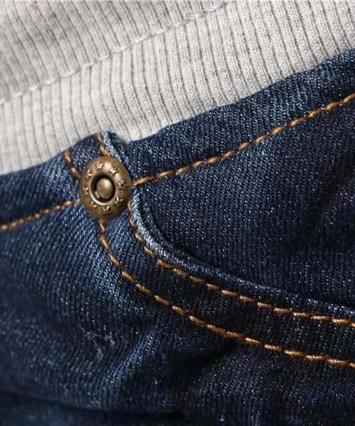 Fashion Letter（ファッションレター）の「ウエストゴム美脚デニムパンツ（大きいサイズ）（デニムパンツ・レディース・ネイビー/ブルー・M/LL/L/3L/4L）」の3枚目の写真