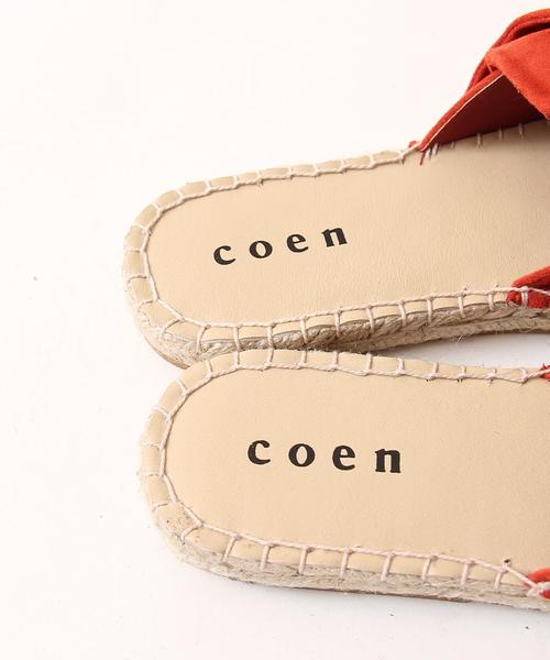 coen（コーエン）の「リボンフラットエスパドリーユサンダル（サンダル・レディース・ブラック/ダークブラウン/レッド系その他・LARGE/MEDIUM/SMALL）」の7枚目の写真