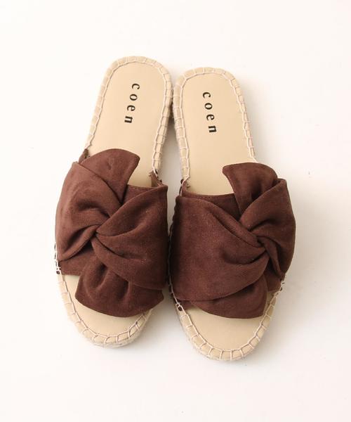 coen（コーエン）の「リボンフラットエスパドリーユサンダル（サンダル・レディース・ブラック/ダークブラウン/レッド系その他・LARGE/MEDIUM/SMALL）」の4枚目の写真