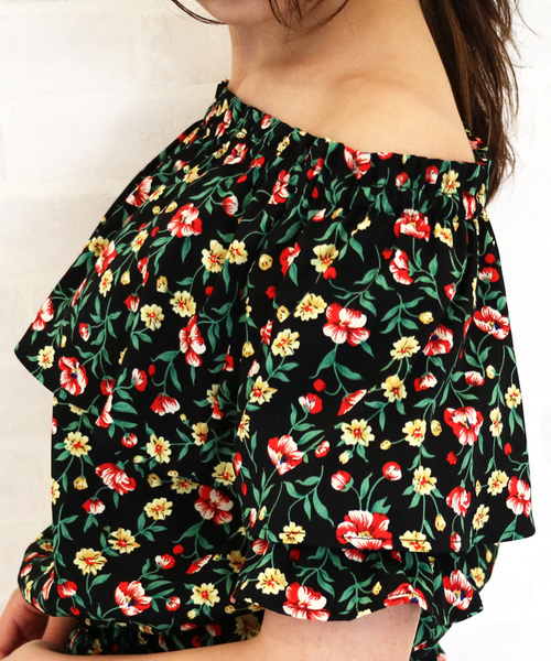 N.（N. Natural Beauty Basic）（エヌエヌナチュラルビューティーベーシック）の「◆フラワーオフショルブラウス（シャツ/ブラウス・レディース・ブラック系その他/ワイン/ベージュ系その他・MEDIUM）」の10枚目の写真