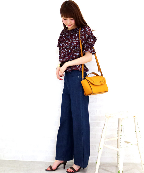 N.（N. Natural Beauty Basic）（エヌエヌナチュラルビューティーベーシック）の「◆フラワーオフショルブラウス（シャツ/ブラウス・レディース・ブラック系その他/ワイン/ベージュ系その他・MEDIUM）」の17枚目の写真