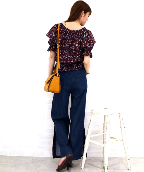 N.（N. Natural Beauty Basic）（エヌエヌナチュラルビューティーベーシック）の「◆フラワーオフショルブラウス（シャツ/ブラウス・レディース・ブラック系その他/ワイン/ベージュ系その他・MEDIUM）」の18枚目の写真