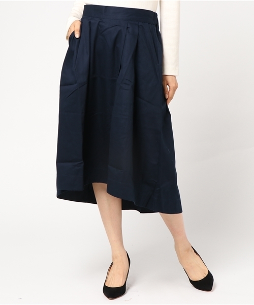 earth music&ecology（アースミュージックアンドエコロジー）の「ツイルイレヘムタックスカート（スカート・レディース・ネイビー/ベージュ/イエロー/カーキ・FREE）」の3枚目の写真