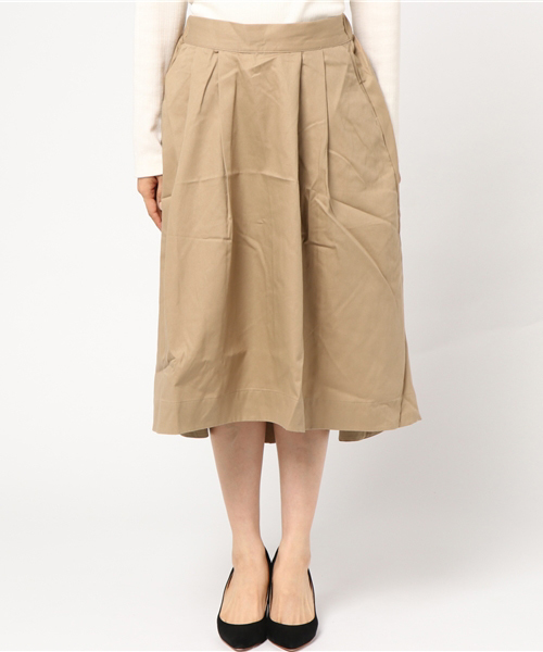 earth music&ecology（アースミュージックアンドエコロジー）の「ツイルイレヘムタックスカート（スカート・レディース・ネイビー/ベージュ/イエロー/カーキ・FREE）」の7枚目の写真