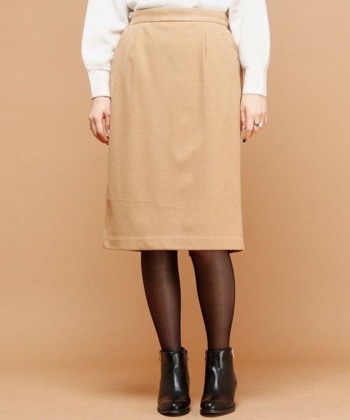 natural couture（ナチュラルクチュール）の「スカラップポケットゆるタイト（スカート・レディース・ブラック/オフホワイト/キャメル/グレー/ブラック系その他/グリーン・FREE）」の14枚目の写真
