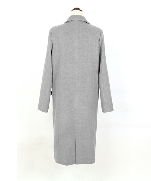 Pierrot（ピエロ）の「ウールタッチロング チェスターコート（ダウンジャケット/コート・レディース・オフホワイト/ブラック/グレー/キャメル/ラベンダー/チェック/ブルー系その他/ライトベージュ・L/M）」の19枚目の写真