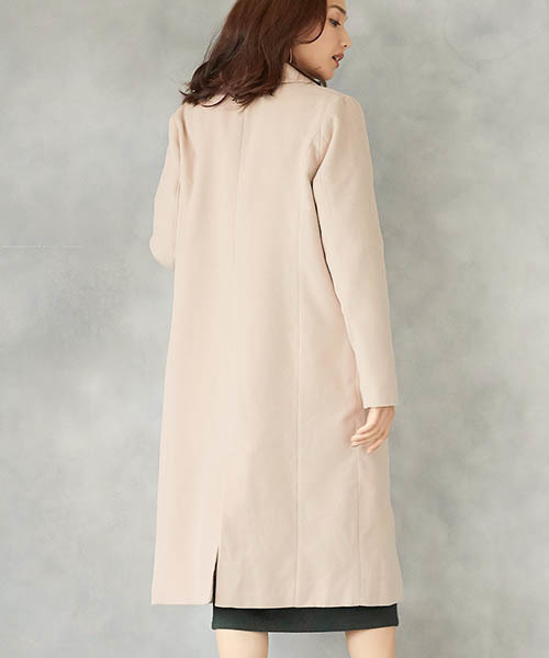 Pierrot（ピエロ）の「ウールタッチロング チェスターコート（ダウンジャケット/コート・レディース・オフホワイト/ブラック/グレー/キャメル/ラベンダー/チェック/ブルー系その他/ライトベージュ・L/M）」の11枚目の写真