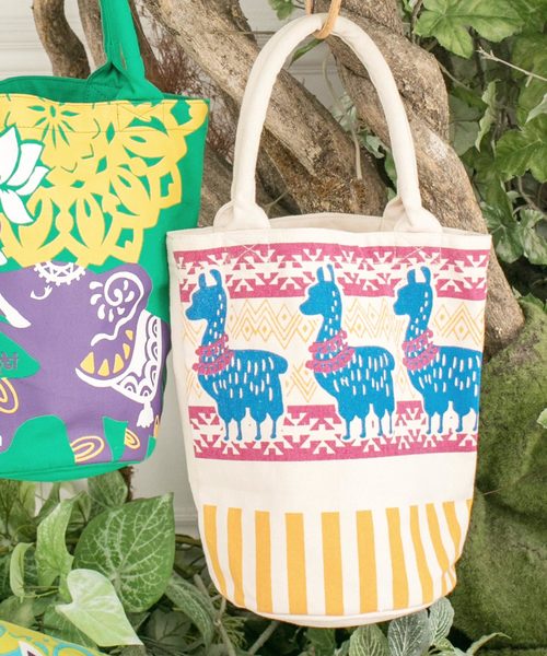 チャイハネ(チャイハネ)の「【チャイハネ】アミーゴバケツバッグ(トートバッグ・レディース・オフホワイト/ブラックミックス/ライム/エメラルド/ブルー/ホワイト×グリーン/ダークブルー/ブルー系その他/オレンジ・FREE)」の2枚目の写真