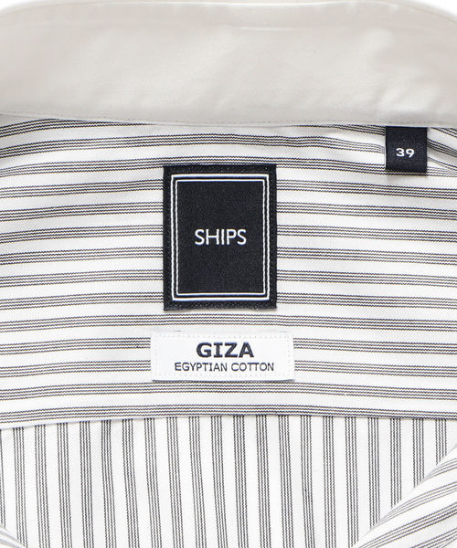 SHIPS(シップス)の「SD:【GIZA】クレリック ドビーストライプ ホリゾンタルカラーシャツ(シャツ/ブラウス・メンズ・グレー・37/38/39/40/41/42)」の9枚目の写真