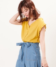 natural couture | プチプラ・リネンフリル2WAYブラウス(シャツ/ブラウス)