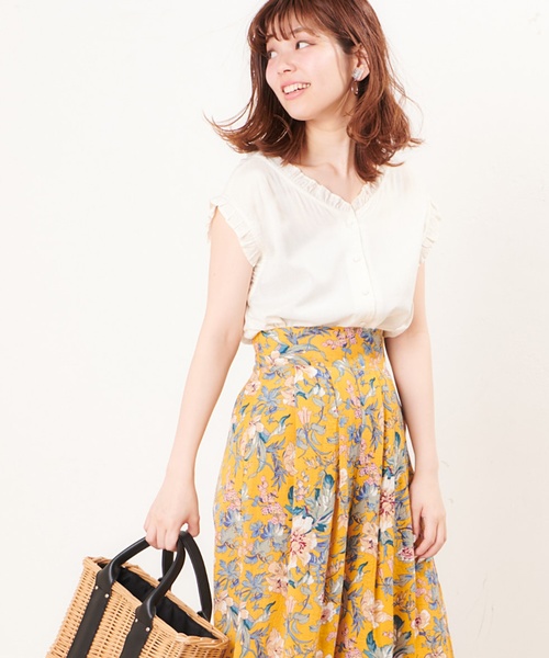 natural couture（ナチュラルクチュール）の「プチプラ・リネンフリル2WAYブラウス（シャツ/ブラウス・レディース・ブラック/ピンク/イエロー/アイボリー・FREE）」の7枚目の写真