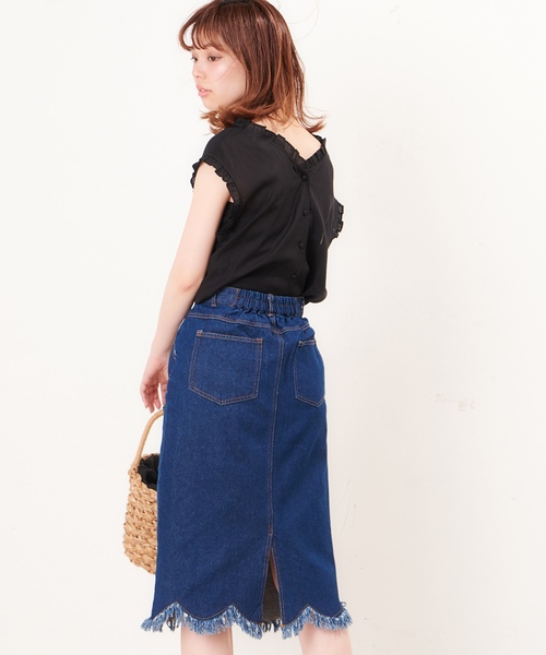 natural couture（ナチュラルクチュール）の「プチプラ・リネンフリル2WAYブラウス（シャツ/ブラウス・レディース・ブラック/ピンク/イエロー/アイボリー・FREE）」の10枚目の写真