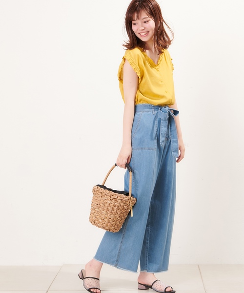 natural couture（ナチュラルクチュール）の「プチプラ・リネンフリル2WAYブラウス（シャツ/ブラウス・レディース・ブラック/ピンク/イエロー/アイボリー・FREE）」の11枚目の写真