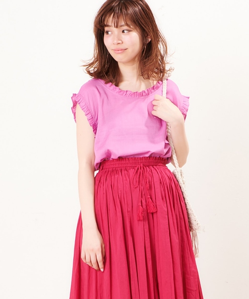 natural couture（ナチュラルクチュール）の「プチプラ・リネンフリル2WAYブラウス（シャツ/ブラウス・レディース・ブラック/ピンク/イエロー/アイボリー・FREE）」の15枚目の写真