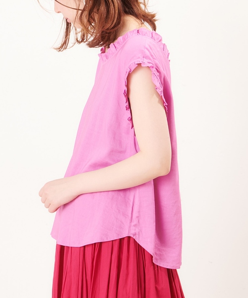 natural couture（ナチュラルクチュール）の「プチプラ・リネンフリル2WAYブラウス（シャツ/ブラウス・レディース・ブラック/ピンク/イエロー/アイボリー・FREE）」の18枚目の写真