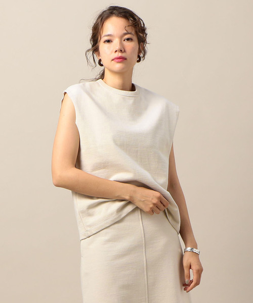 BEAUTY&YOUTH UNITED ARROWS(ビューティーアンドユースユナイテッドアローズ)の「BY ヘビーコットン裏毛フレンチスリーブカットソー ◆(Tシャツ/カットソー・レディース・ナチュラル/ブラック/モカ・FREE)」の3枚目の写真