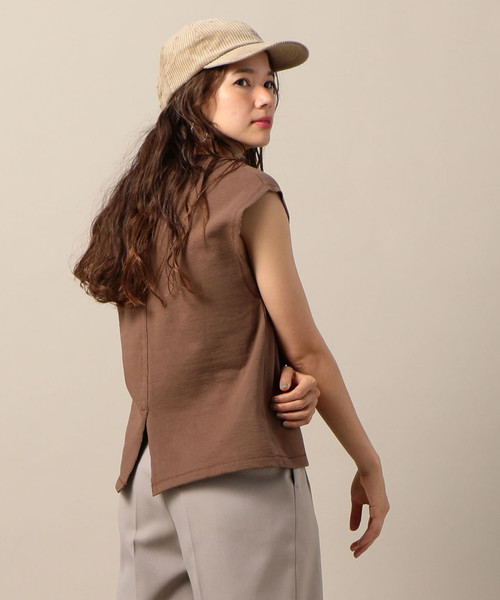 BEAUTY&YOUTH UNITED ARROWS(ビューティーアンドユースユナイテッドアローズ)の「BY ヘビーコットン裏毛フレンチスリーブカットソー ◆(Tシャツ/カットソー・レディース・ナチュラル/ブラック/モカ・FREE)」の1枚目の写真