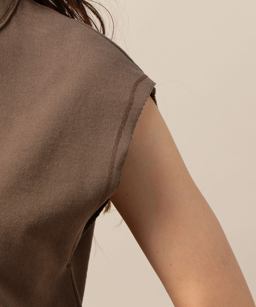 BEAUTY&YOUTH UNITED ARROWS(ビューティーアンドユースユナイテッドアローズ)の「BY ヘビーコットン裏毛フレンチスリーブカットソー ◆(Tシャツ/カットソー・レディース・ナチュラル/ブラック/モカ・FREE)」の9枚目の写真