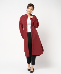 スタンドカラー ロングシャツコート