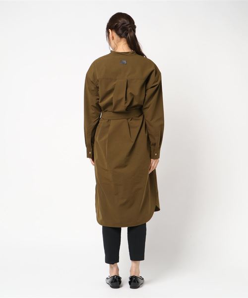 AIGLE（エーグル）の「スタンドカラー ロングシャツコート（ワンピース・レディース・レッド/カーキ・40/38）」の4枚目の写真