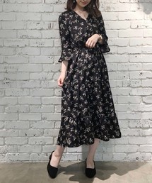 one after another NICE CLAUP | 【ZOZO限定】ティアード花柄ロングワンピース(ワンピース)