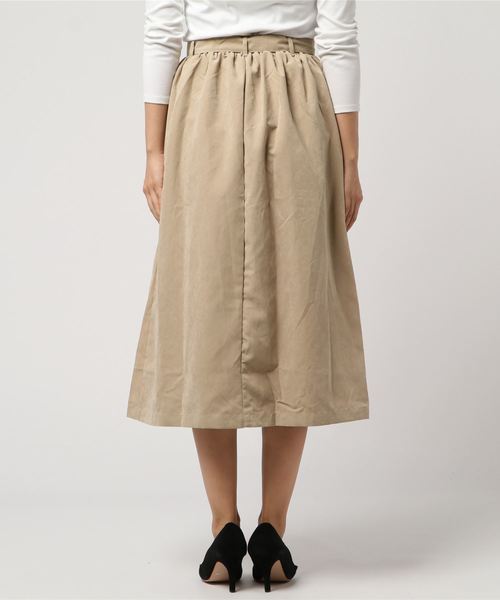 Burner（バーナー）の「【wordtrobe】ピーチ起毛トレンチ風スカート（スカート・レディース・ブラック/ベージュ/ネイビー/カーキ/ピンク/マスタード・FREE）」の8枚目の写真