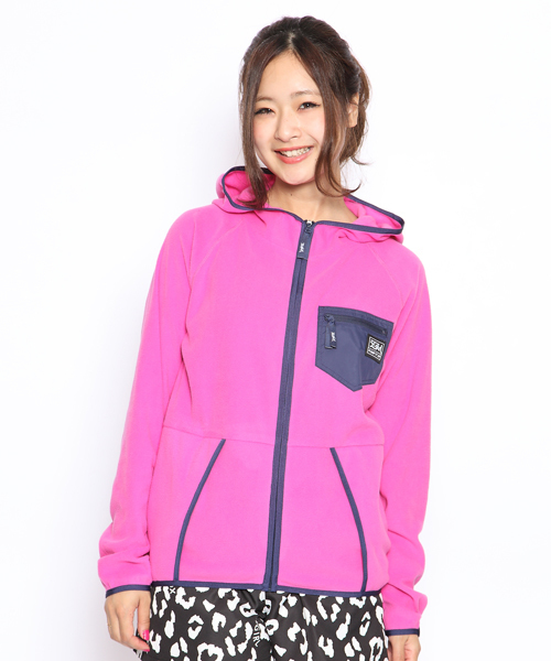 X-girl（エックスガール）の「FLEECE HOODY（その他アウター・レディース・ピンク/ブルー・SMALL/MEDIUM）」の3枚目の写真
