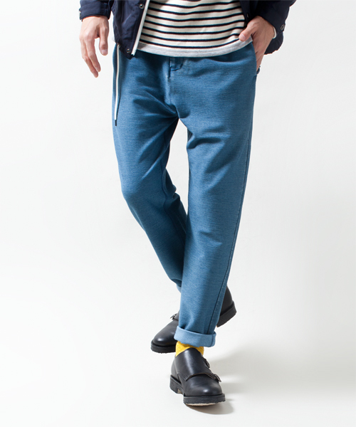 NANO universe（ナノユニバース）の「LOST DESSAU(ロストデッザウ)/ インディゴニットクロップド（その他パンツ・メンズ・インディゴブルー/サックスブルー/ネイビー・44/46/48）」の2枚目の写真