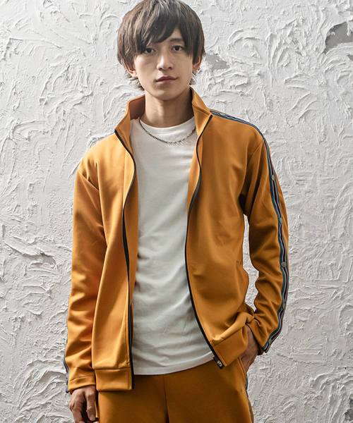 MinoriTY（マイノリティ）の「スナップボタントラックジャケット ラインジャージ（その他アウター・メンズ・パープル/テラコッタ/ブラック系その他/ブラック系その他2・M/L）」の3枚目の写真