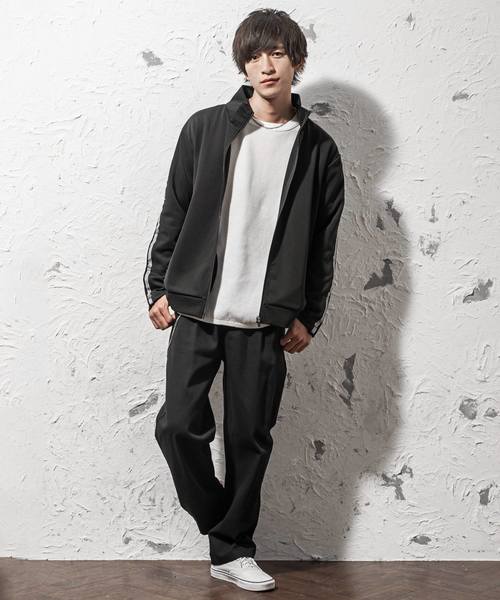 MinoriTY（マイノリティ）の「スナップボタントラックジャケット ラインジャージ（その他アウター・メンズ・パープル/テラコッタ/ブラック系その他/ブラック系その他2・M/L）」の11枚目の写真