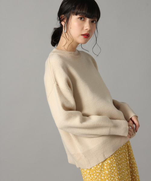 LOWRYS FARM(ローリーズファーム)の「Wフェイスプルオーバー 821618(ニット/セーター・レディース・ブラック/ベージュ/パープル/ブルー・FREE)」の3枚目の写真