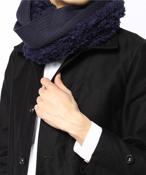 Lui's(ルイス)の「Lui's ボアスヌード(ストール/ショール・メンズ・ブラック/ネイビー・FREE)」の3枚目の写真