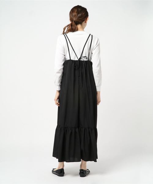 STYLEBLOCK（スタイルブロック）の「ティアードキャミマキシワンピース（ワンピース・レディース・ベージュ/ブラック/ライトグレー/カーキ・M）」の5枚目の写真