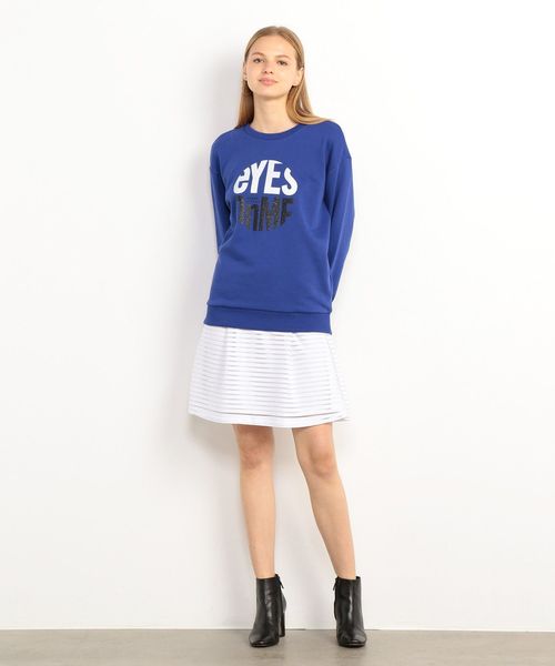 ARMANI EXCHANGE(アルマーニエクスチェンジ)の「【A|Xアルマーニ エクスチェンジ】「EYES ON ME」デザイン スウェットトップス(スウェット・レディース・ブルー/ブラック・MEDIUM/SMALL/X-SMALL/LARGE)」の12枚目の写真
