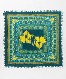 manipuri: ポンポン付マリン柄スカーフ