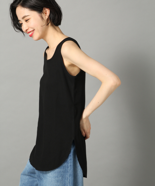 LOWRYS FARM（ローリーズファーム）の「ワッフルユルタンク　837627（タンクトップ・レディース・ブラック/ベージュ/オフホワイト・FREE）」の2枚目の写真