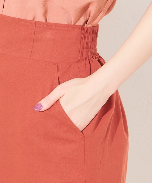 natural couture(ナチュラルクチュール)の「麻ライクサイドスリットスカート(スカート・レディース・オレンジ/ストライプ/ライトベージュ・FREE)」の19枚目の写真