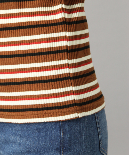 LOWRYS FARM（ローリーズファーム）の「マルチリブウシロアキ５Ｓ　840748（Tシャツ/カットソー・レディース・ブラウン/ブラック/オフホワイト/ネイビー/ベージュ・MEDIUM/LARGE）」の13枚目の写真