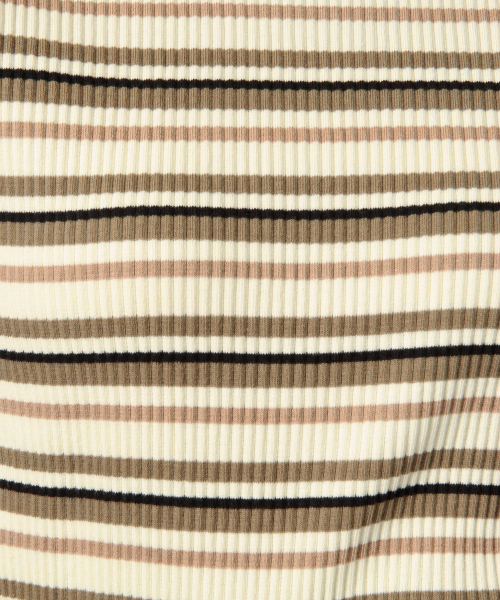 LOWRYS FARM（ローリーズファーム）の「マルチリブウシロアキ５Ｓ　840748（Tシャツ/カットソー・レディース・ブラウン/ブラック/オフホワイト/ネイビー/ベージュ・MEDIUM/LARGE）」の15枚目の写真